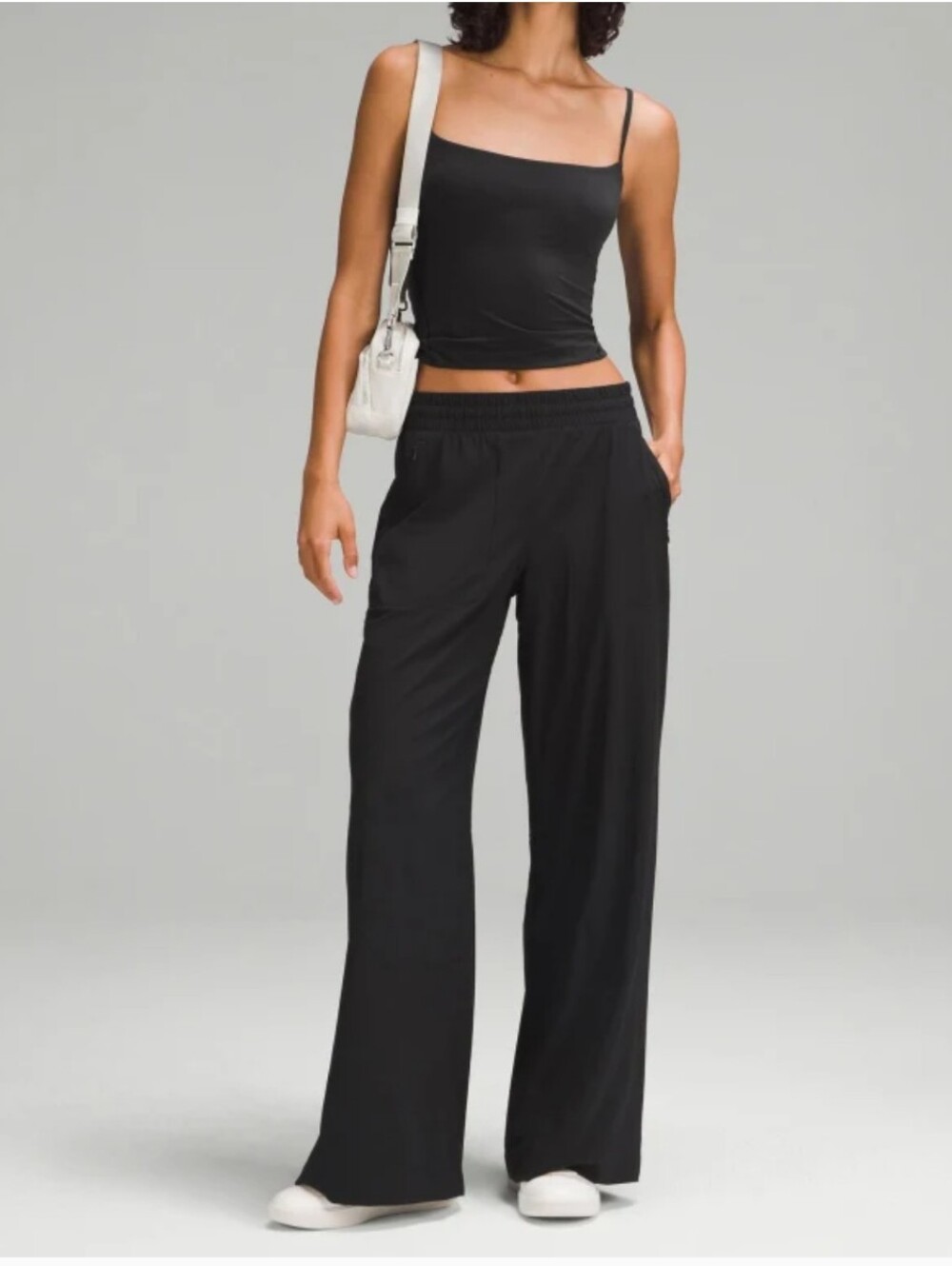 Lululemon Swift Black Mid Rise Wide Leg Pants 4